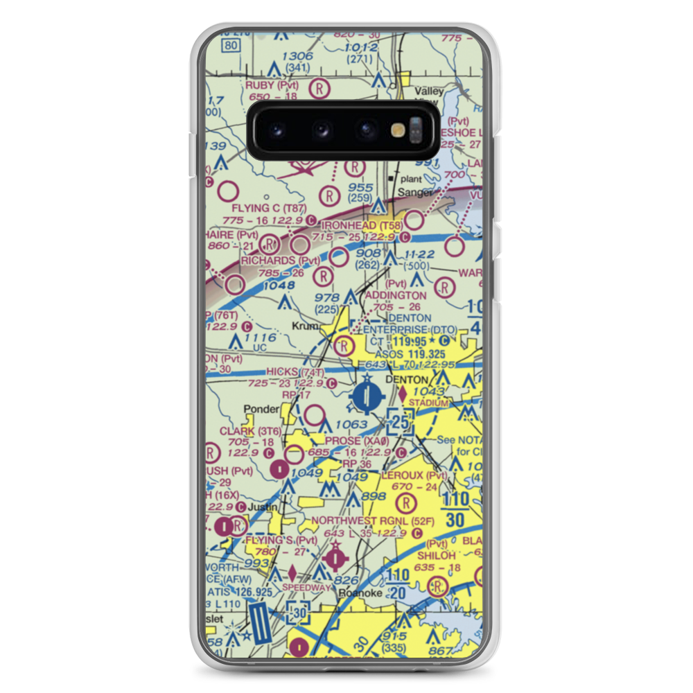 Addington Field (4TX8) VFR Sectional Samsung Case Samsung Galaxy S10+ model shown