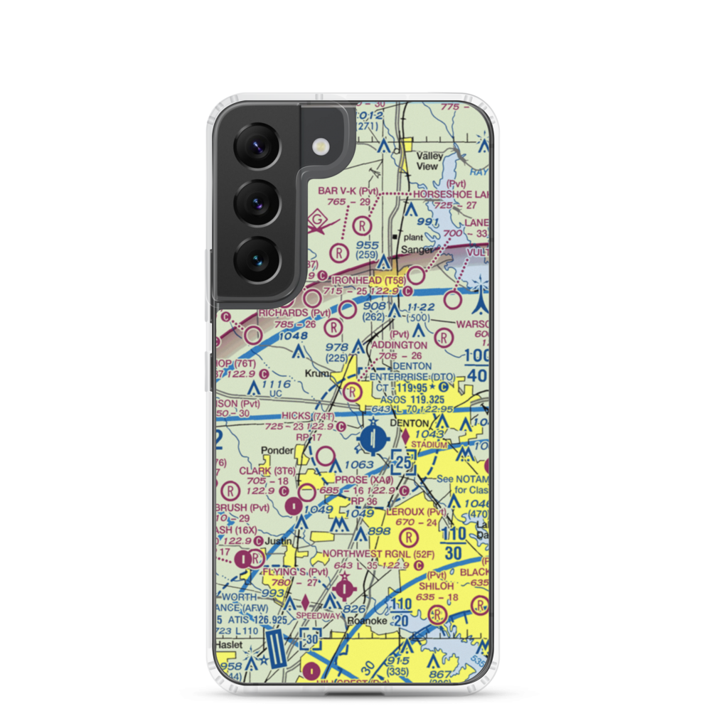 Addington Field (4TX8) VFR Sectional Samsung Case Samsung Galaxy S22 model shown