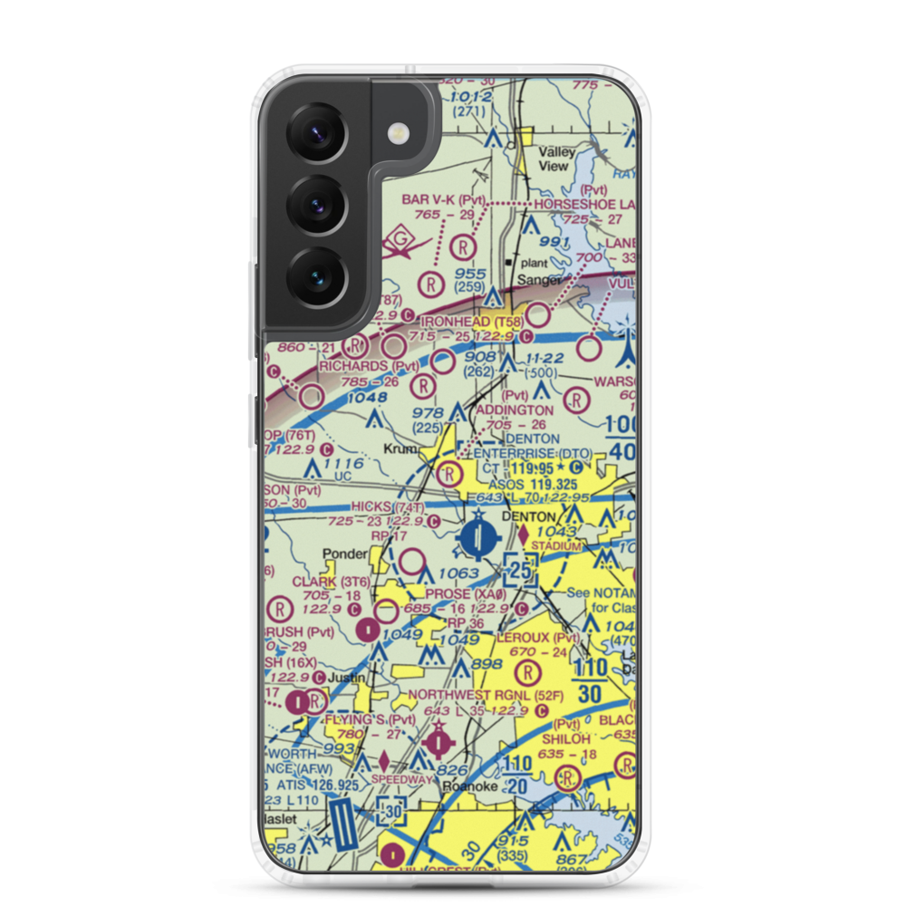 Addington Field (4TX8) VFR Sectional Samsung Case Samsung Galaxy S22 Plus model shown