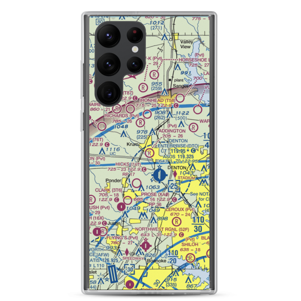 Addington Field (4TX8) VFR Sectional Samsung Case Samsung Galaxy S22 Ultra model shown