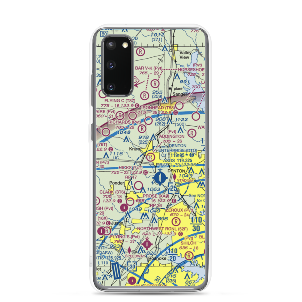 Addington Field (4TX8) VFR Sectional Samsung Case Samsung Galaxy S20 model shown