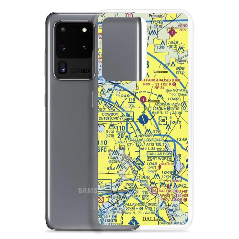 Addison Airport (ADS) VFR Sectional Samsung Case Samsung Galaxy S20 Ultra model shown