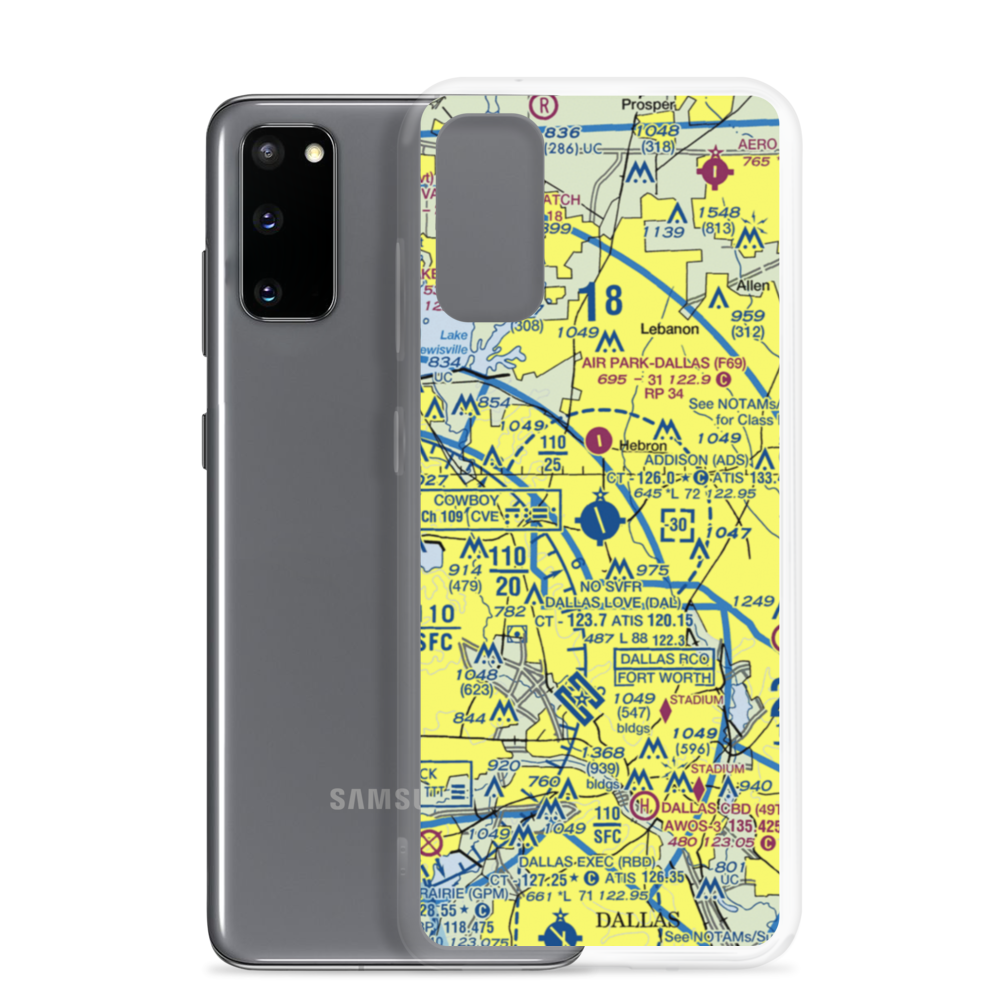 Addison Airport (ADS) VFR Sectional Samsung Case Samsung Galaxy S20 model shown