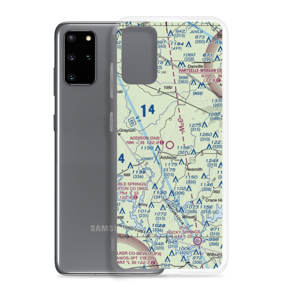 Addison Municipal Airport (2A8) VFR Sectional Samsung Case Samsung Galaxy S20 Plus model shown