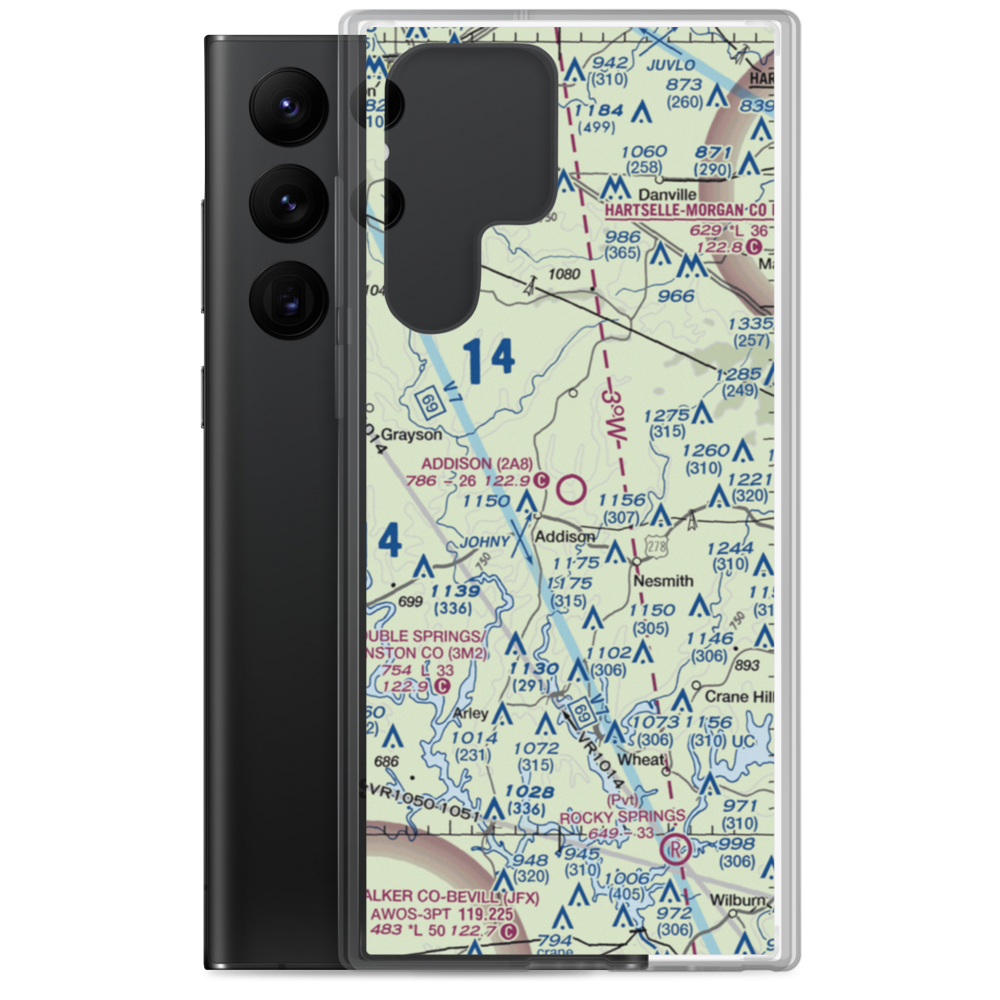 Addison Municipal Airport (2A8) VFR Sectional Samsung Case Samsung Galaxy S22 Ultra model shown