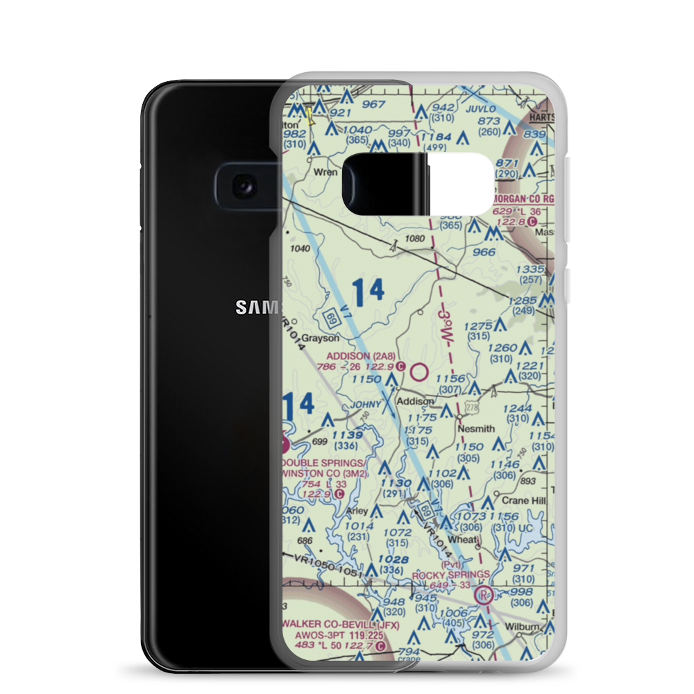 Addison Municipal Airport (2A8) VFR Sectional Samsung Case Samsung Galaxy S10e model shown