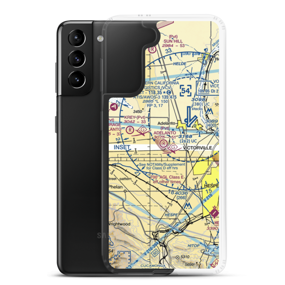 Adelanto Airport (52CL) VFR Sectional Samsung Case Samsung Galaxy S21 Plus model shown