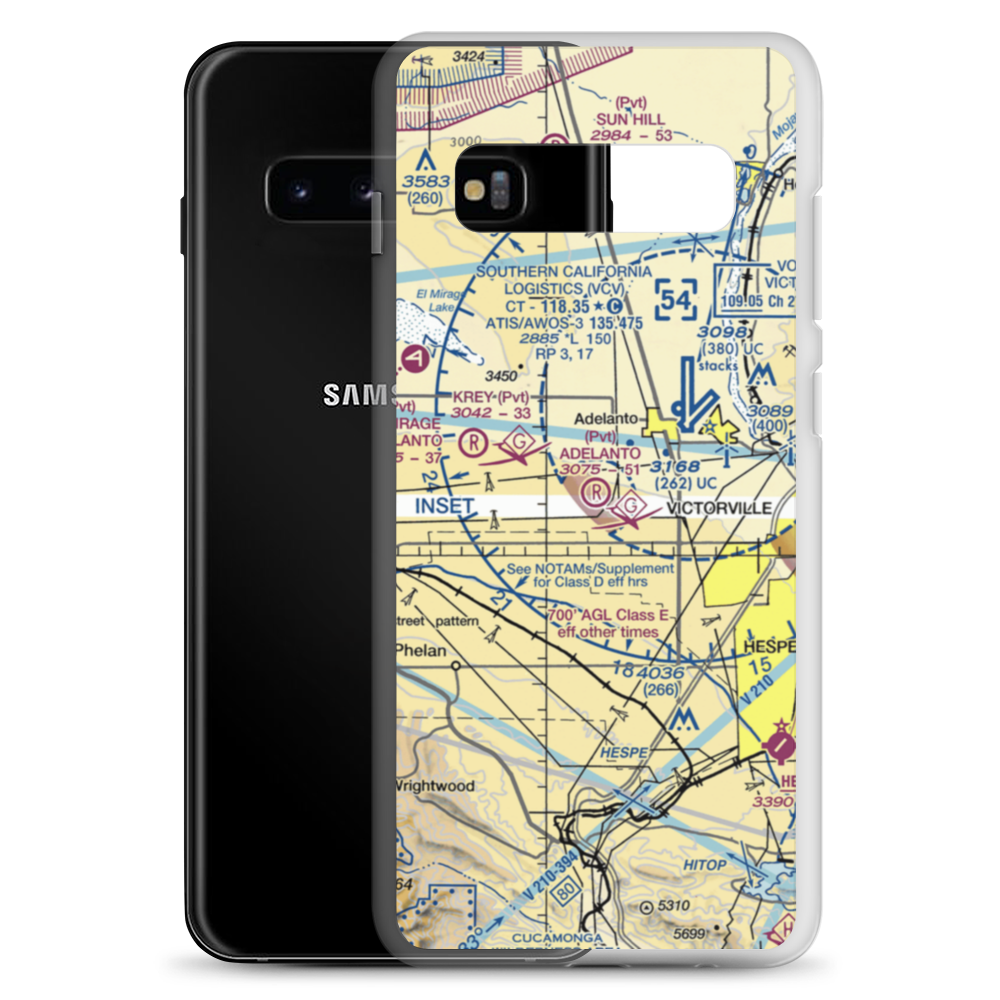 Adelanto Airport (52CL) VFR Sectional Samsung Case Samsung Galaxy S10+ model shown