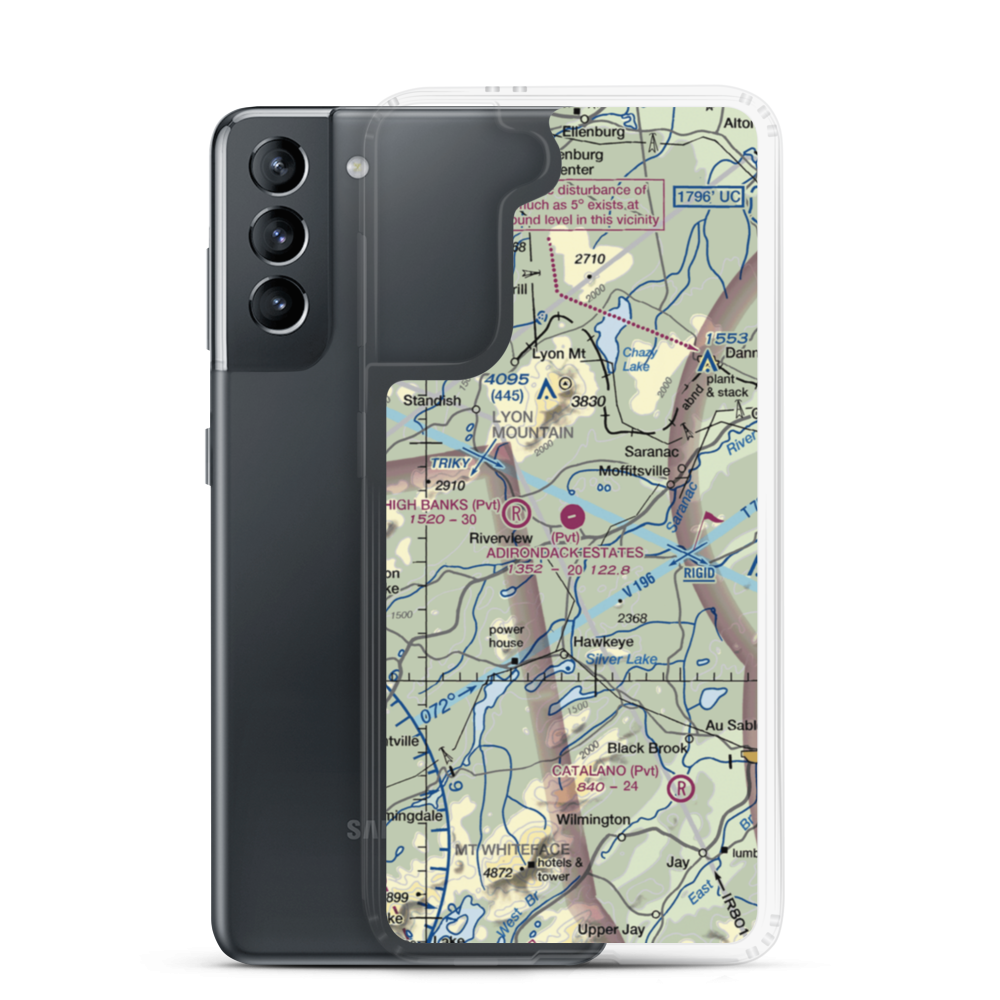 Adirondack Airpark Estates Airport (NY17) VFR Sectional Samsung Case Samsung Galaxy S21 model shown