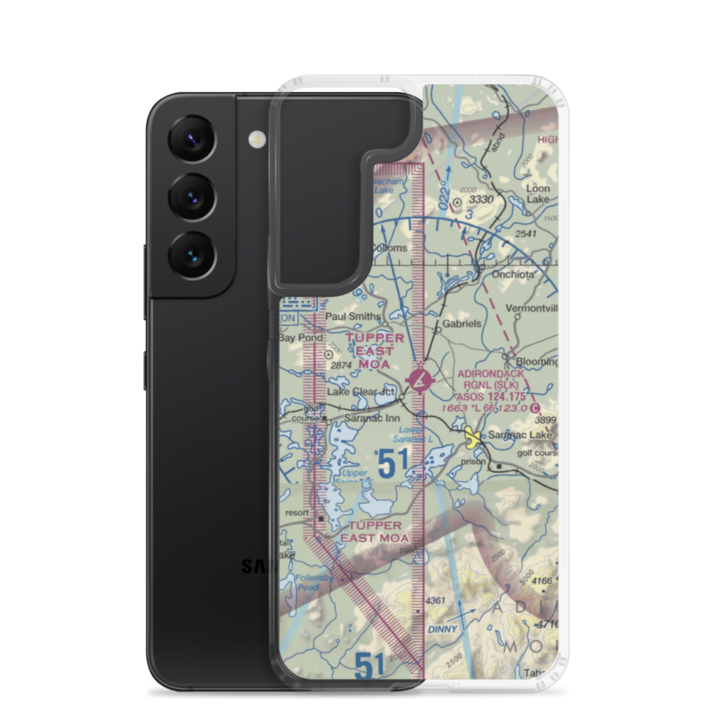 Adirondack Regional Airport (SLK) VFR Sectional Samsung Case Samsung Galaxy S22 model shown