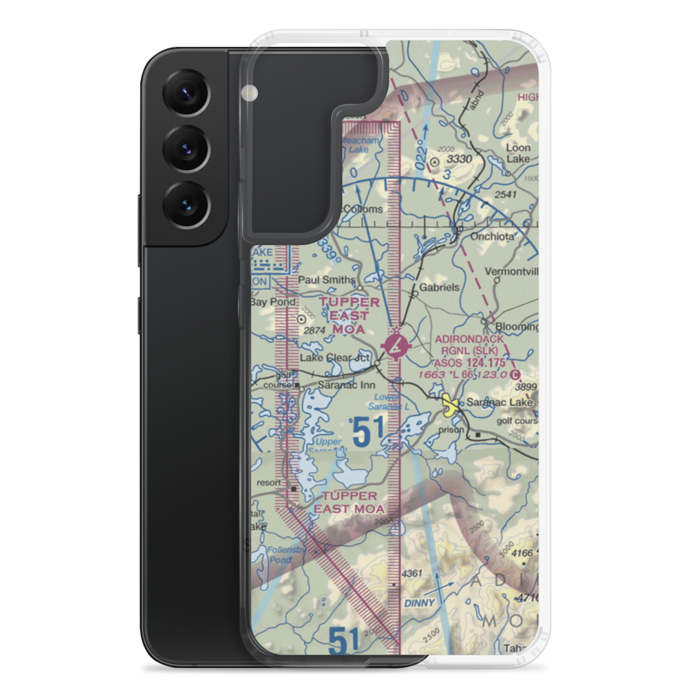 Adirondack Regional Airport (SLK) VFR Sectional Samsung Case Samsung Galaxy S22 Plus model shown