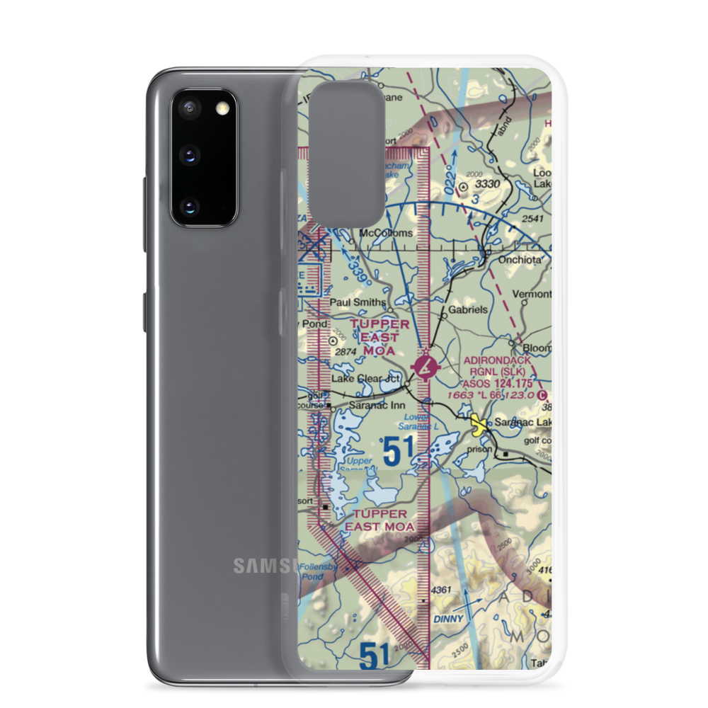 Adirondack Regional Airport (SLK) VFR Sectional Samsung Case Samsung Galaxy S20 model shown