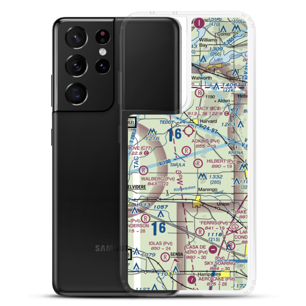 Adkins RLA Restricted Landing Area (8IL0) VFR Sectional Samsung Case Samsung Galaxy S21 Ultra model shown