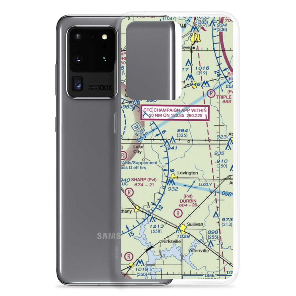 Adkisson Airport (IL32) VFR Sectional Samsung Case Samsung Galaxy S20 Ultra model shown