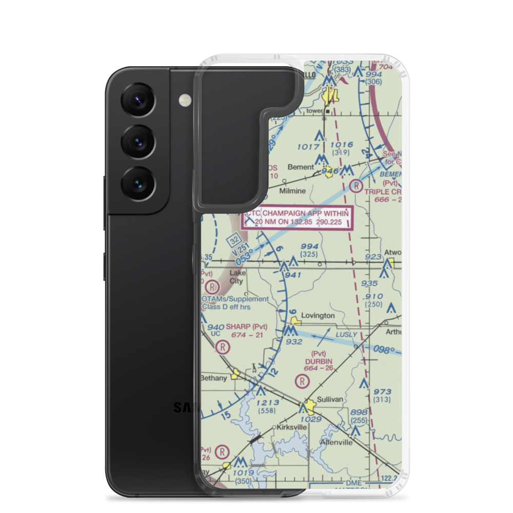 Adkisson Airport (IL32) VFR Sectional Samsung Case Samsung Galaxy S22 model shown