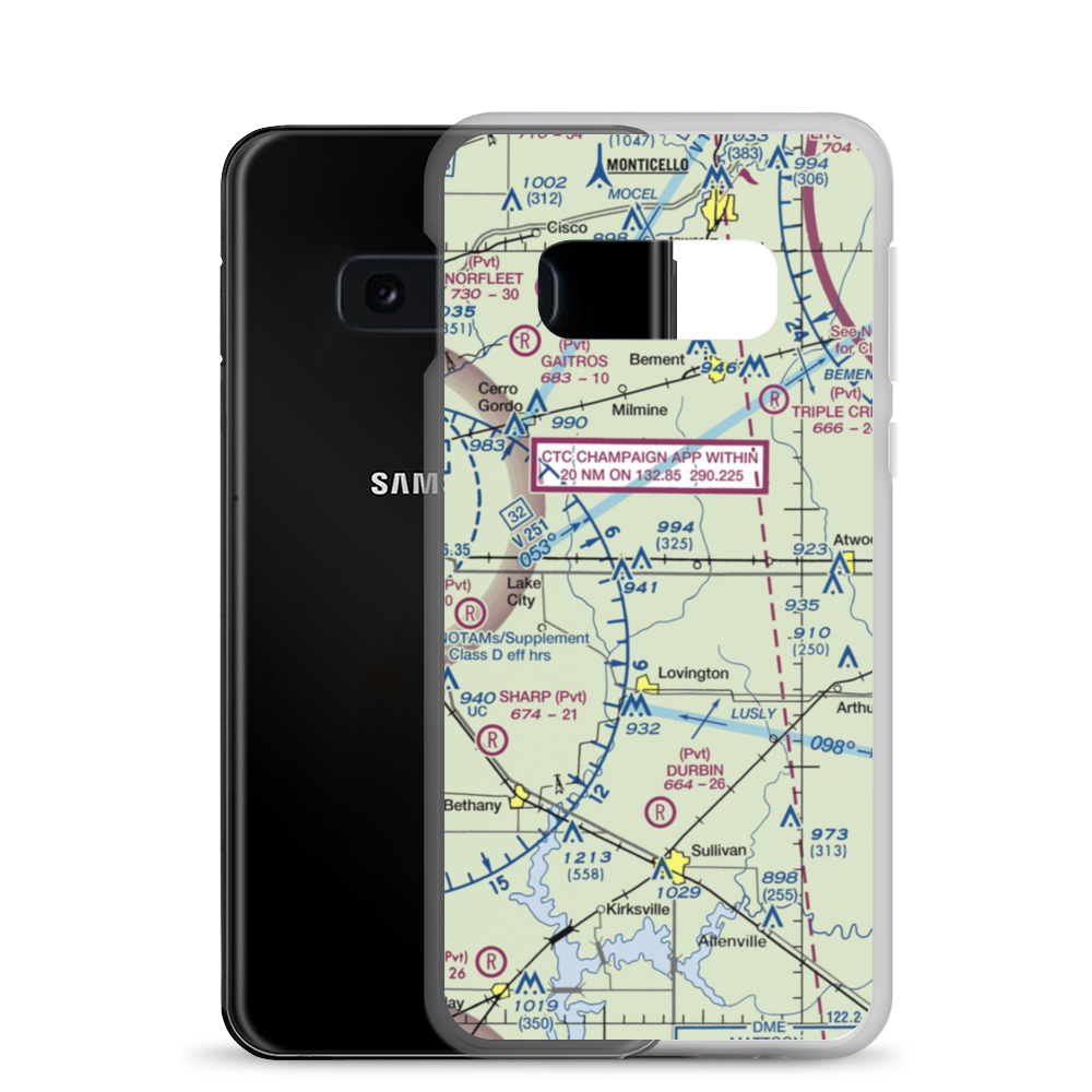 Adkisson Airport (IL32) VFR Sectional Samsung Case Samsung Galaxy S10e model shown