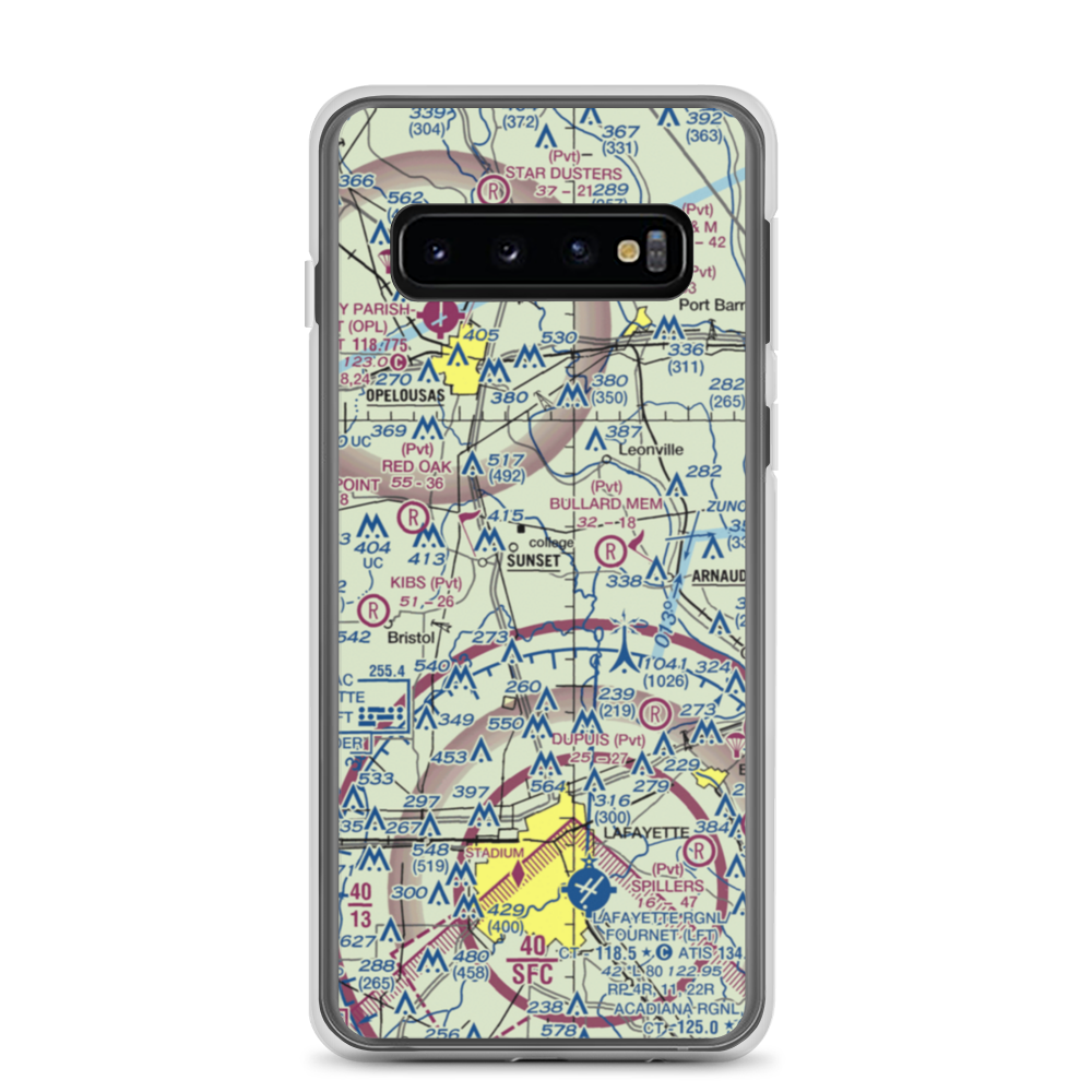 Aeleron Airport (08LS) VFR Sectional Samsung Case Samsung Galaxy S10 model shown