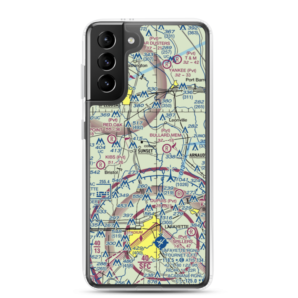 Aeleron Airport (08LS) VFR Sectional Samsung Case Samsung Galaxy S21 Plus model shown