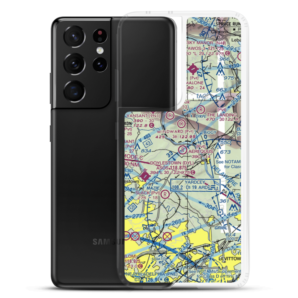 Aerequus Airport (38PA) VFR Sectional Samsung Case Samsung Galaxy S21 Ultra model shown