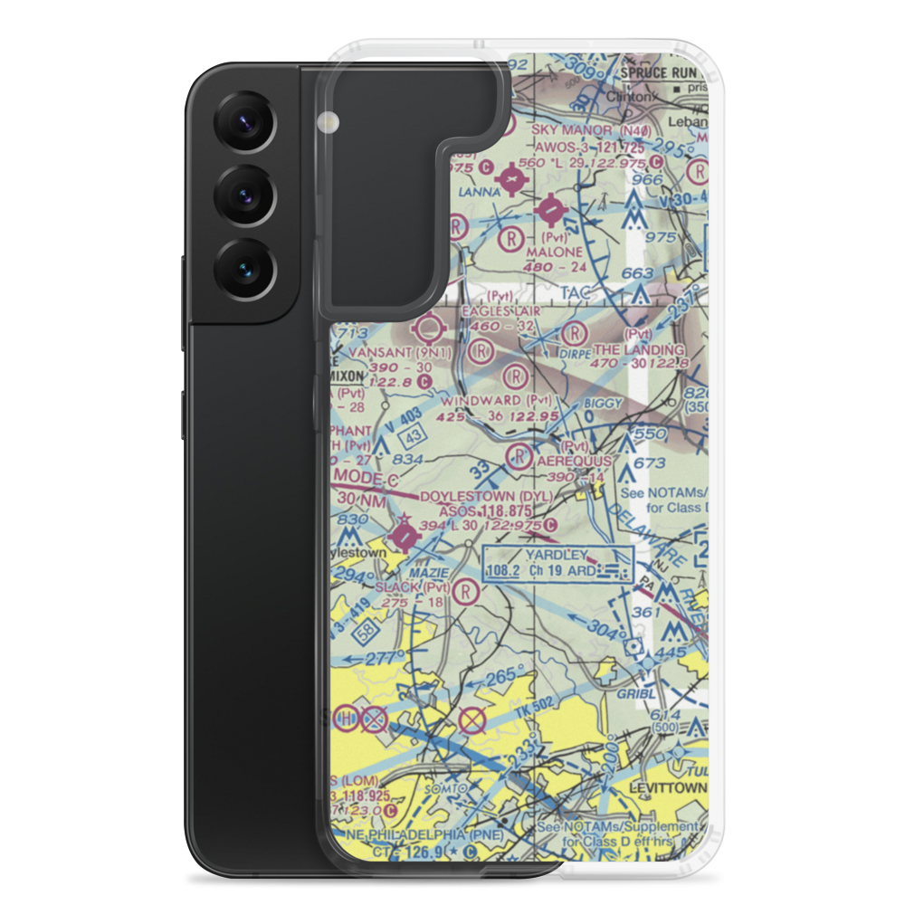 Aerequus Airport (38PA) VFR Sectional Samsung Case Samsung Galaxy S22 Plus model shown