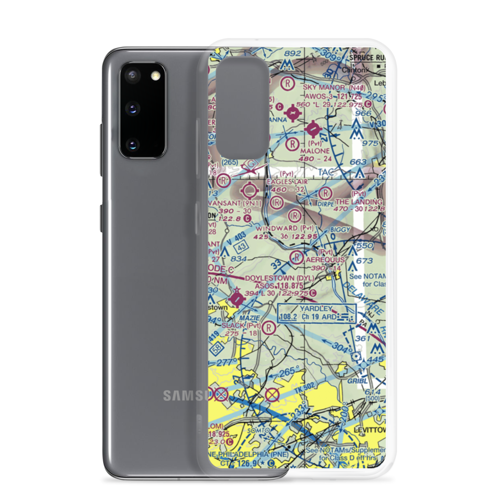 Aerequus Airport (38PA) VFR Sectional Samsung Case Samsung Galaxy S20 model shown