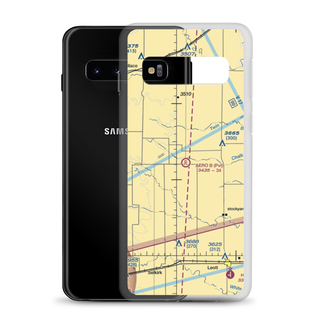 Aero B Ranch Airport (00AA) VFR Sectional Samsung Case Samsung Galaxy S10 model shown