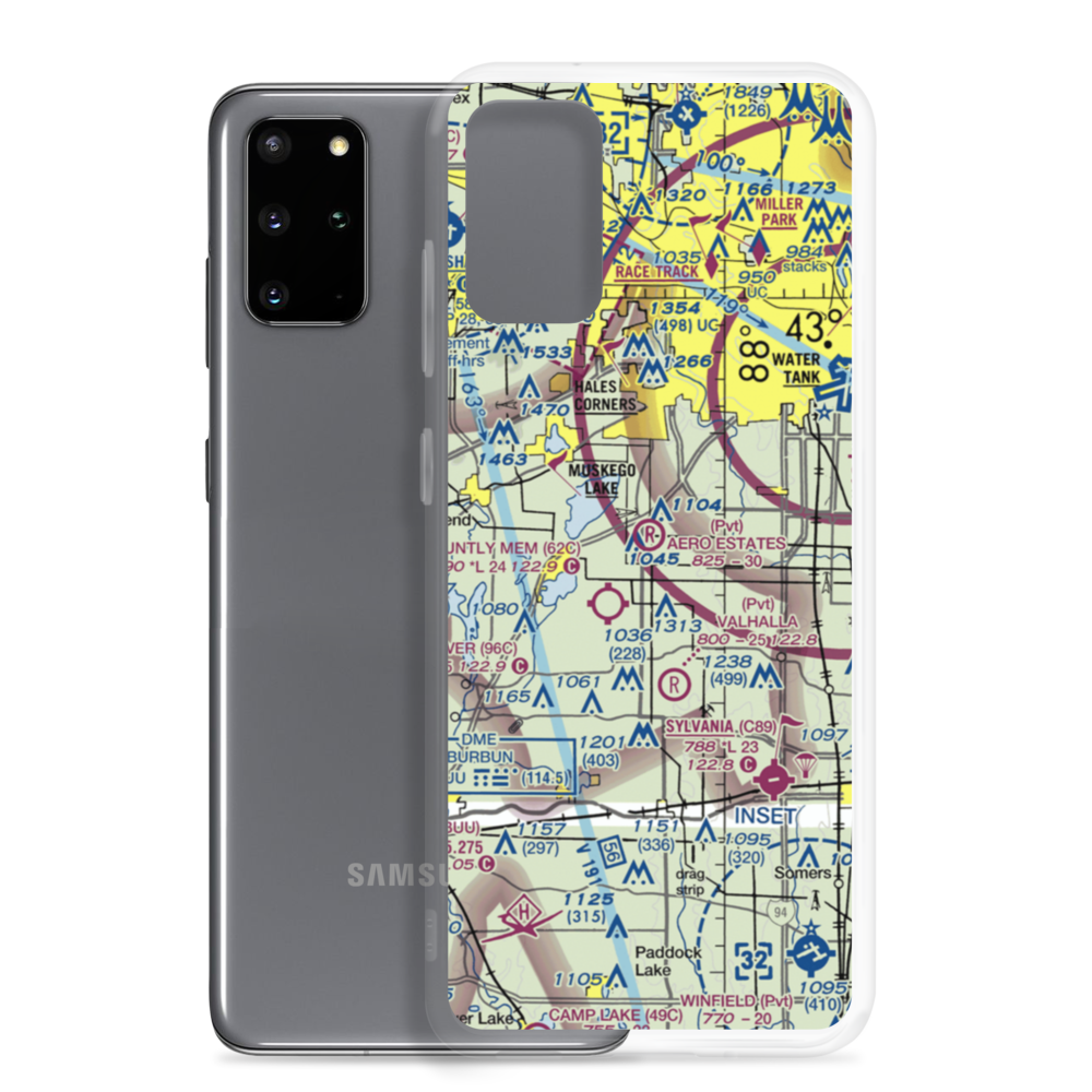 Aero Estates Airport (1WI6) VFR Sectional Samsung Case Samsung Galaxy S20 Plus model shown