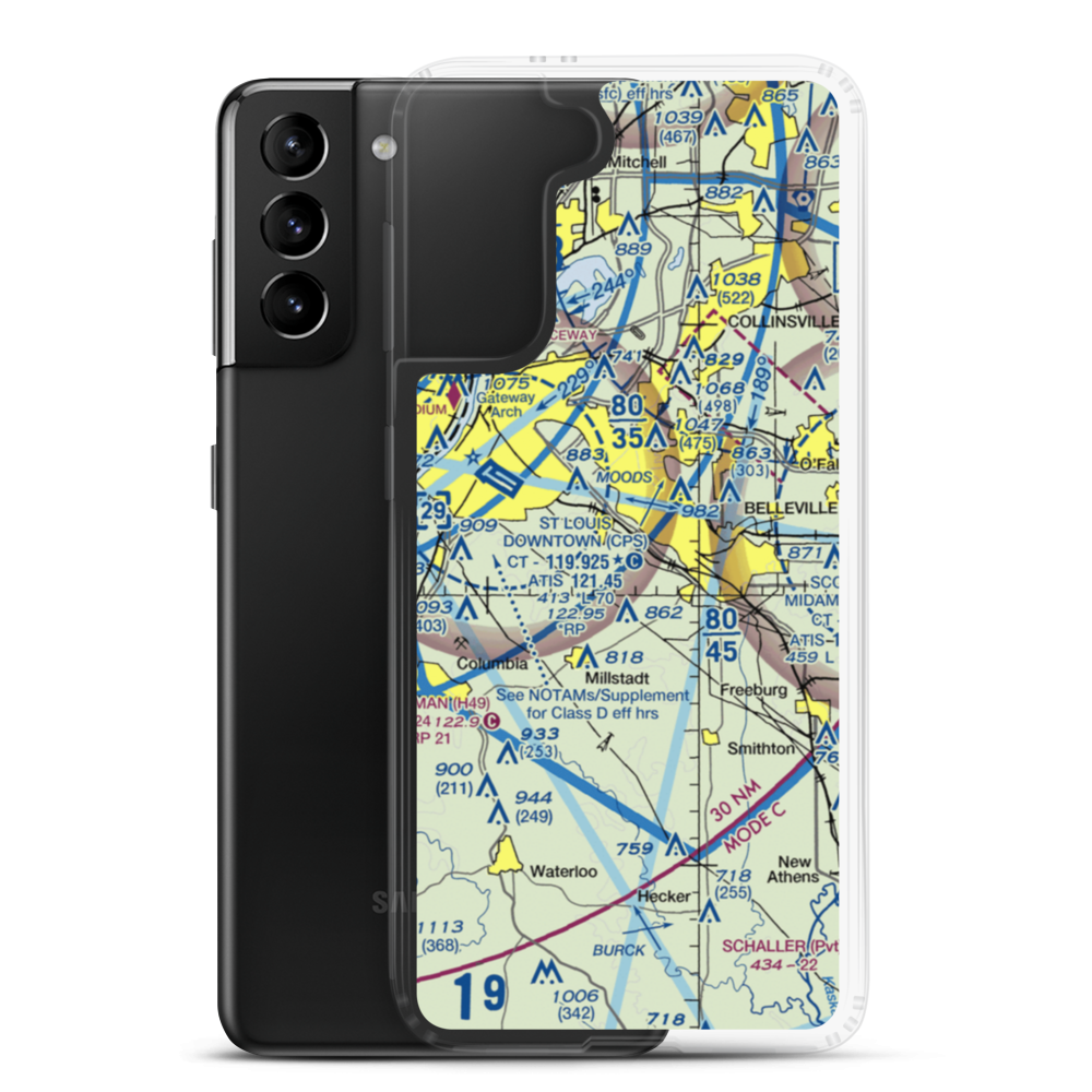 Aero Estates Airport (7IS2) VFR Sectional Samsung Case Samsung Galaxy S21 Plus model shown