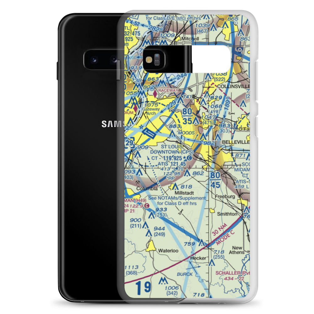 Aero Estates Airport (7IS2) VFR Sectional Samsung Case Samsung Galaxy S10+ model shown