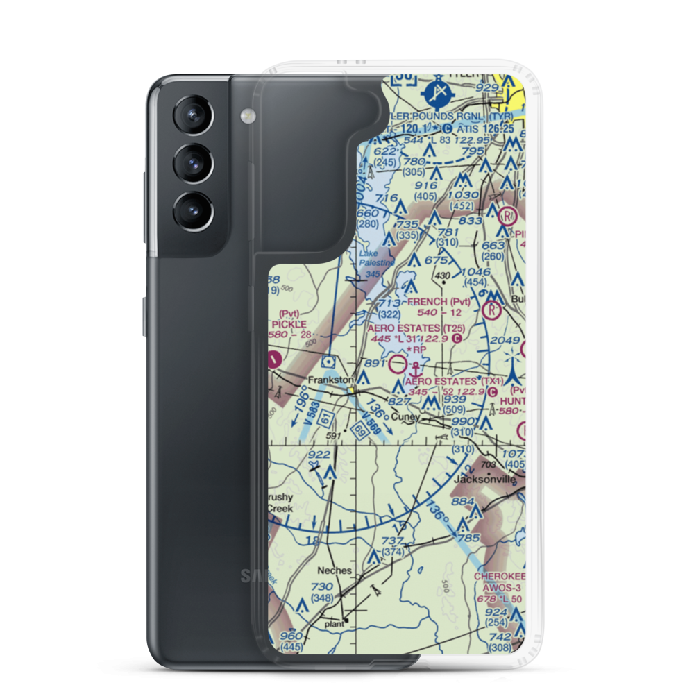 Aero Estates Airport (T25) VFR Sectional Samsung Case Samsung Galaxy S21 model shown