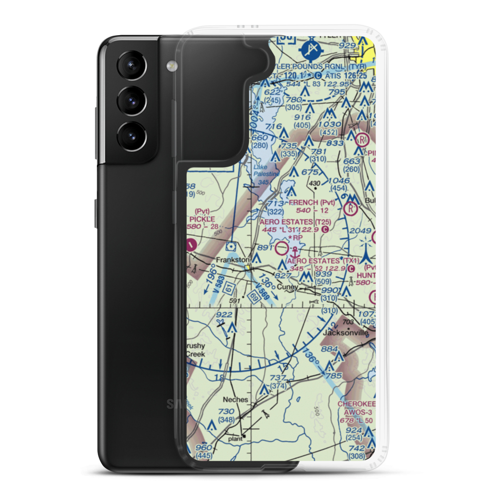 Aero Estates Airport (T25) VFR Sectional Samsung Case Samsung Galaxy S21 Plus model shown