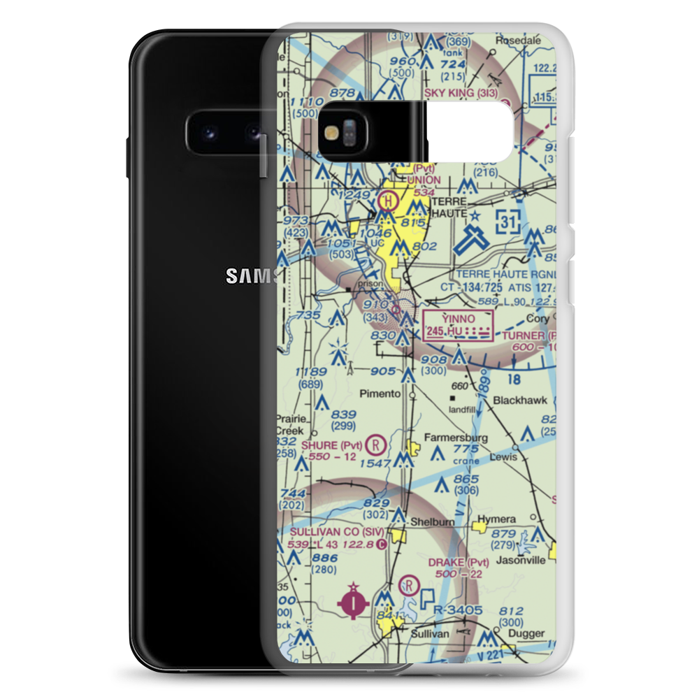 Aero Plaines Airport (5II9) VFR Sectional Samsung Case Samsung Galaxy S10+ model shown