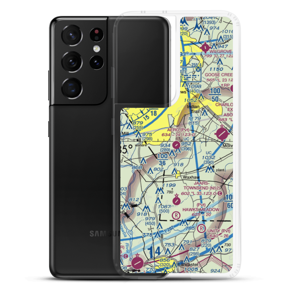 Aero Plantation Airport (NC21) VFR Sectional Samsung Case Samsung Galaxy S21 Ultra model shown