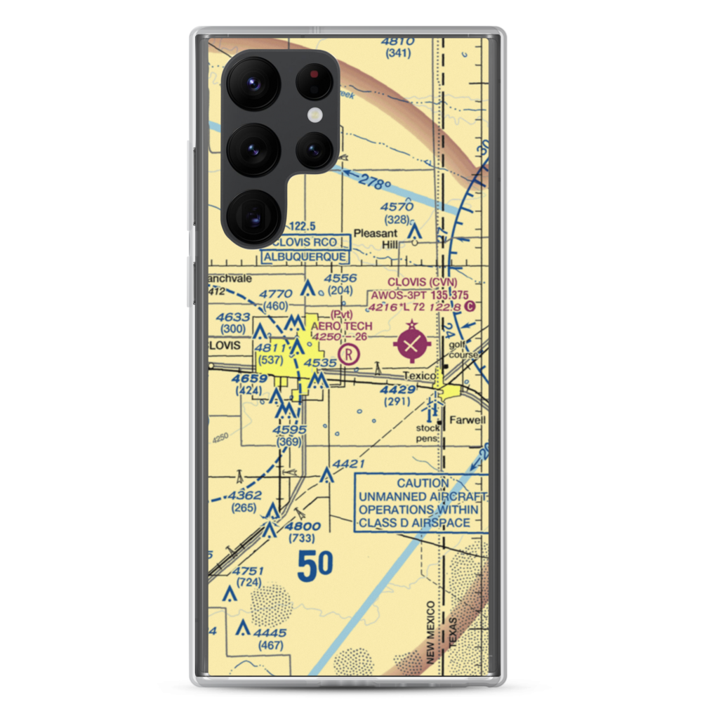 Aero Tech Inc Airport (NM42) VFR Sectional Samsung Case Samsung Galaxy S22 Ultra model shown