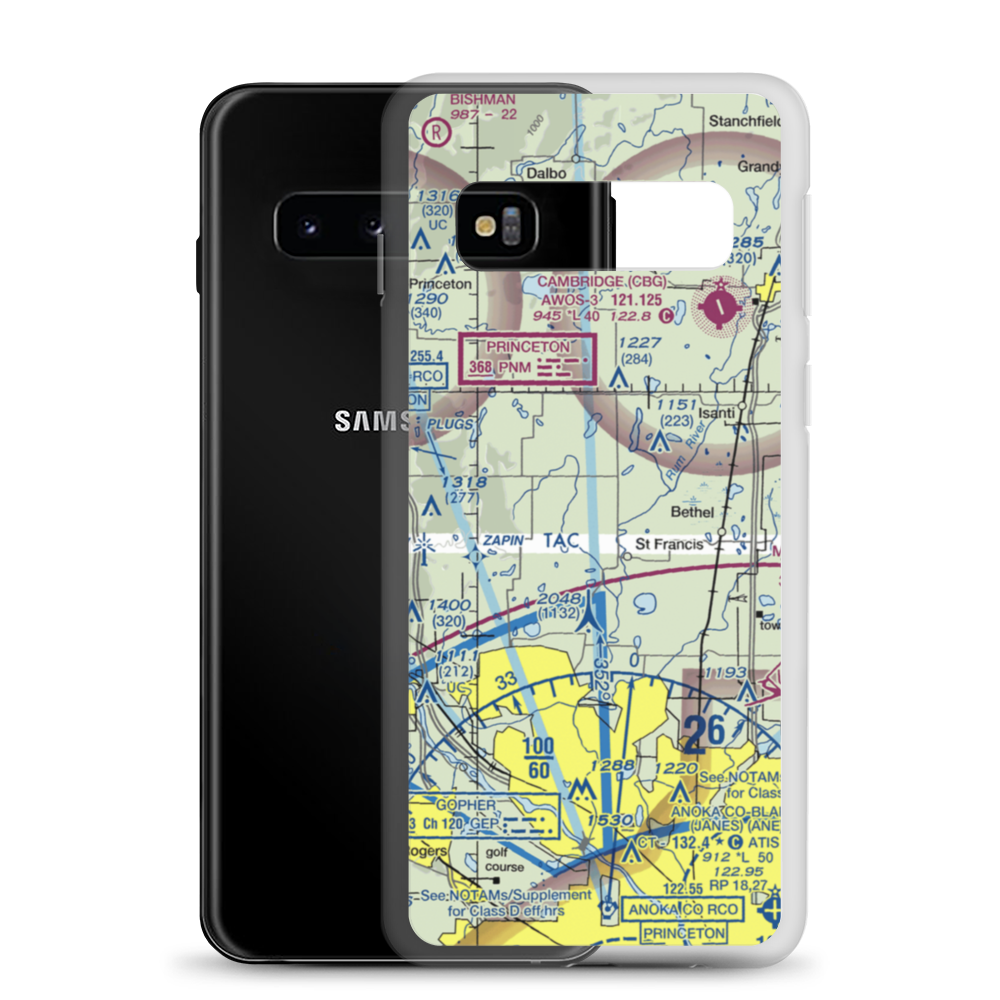 Aero-Plain Airport (MN98) VFR Sectional Samsung Case Samsung Galaxy S10 model shown