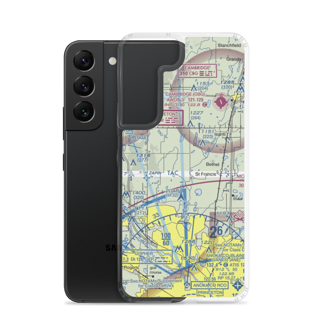 Aero-Plain Airport (MN98) VFR Sectional Samsung Case Samsung Galaxy S22 model shown