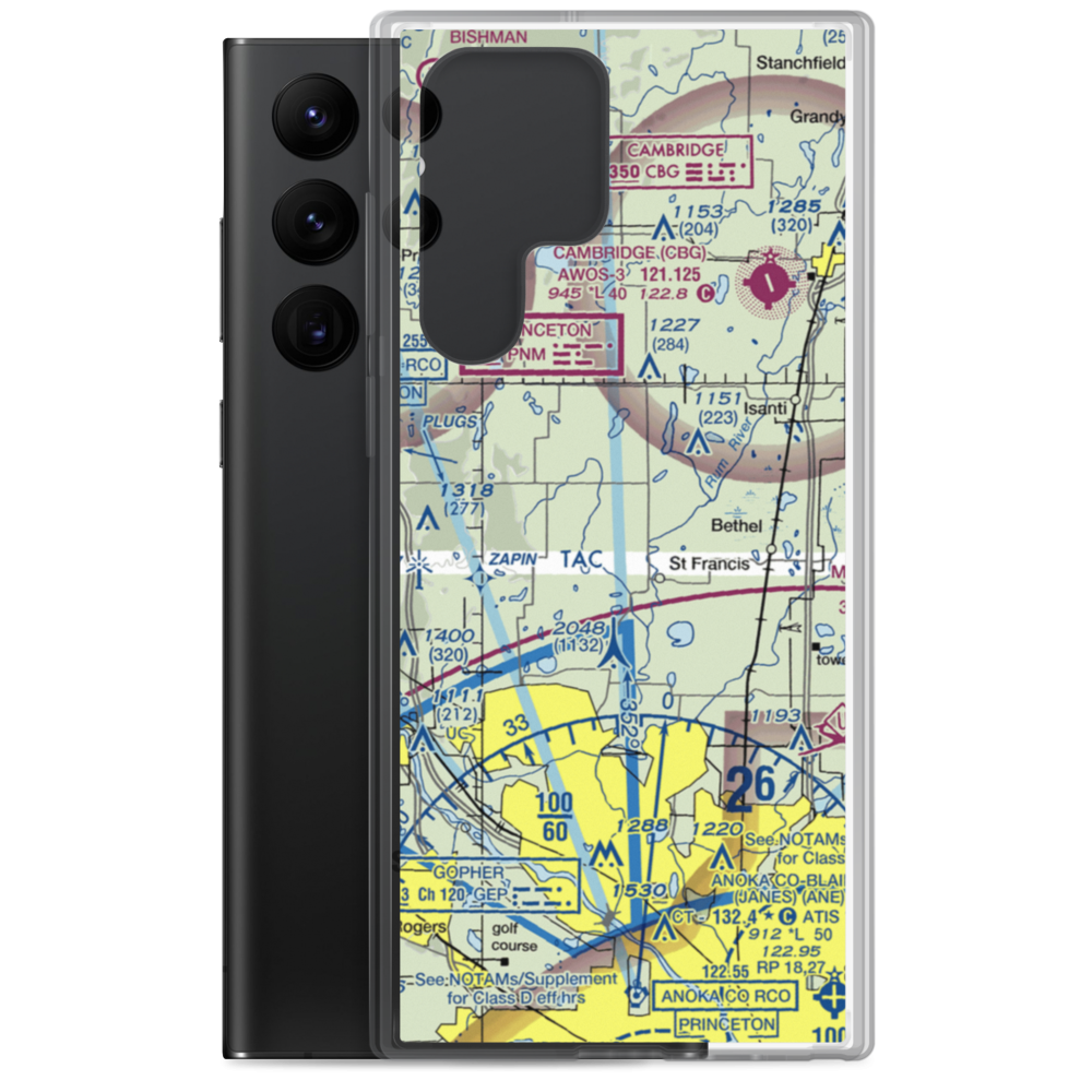 Aero-Plain Airport (MN98) VFR Sectional Samsung Case Samsung Galaxy S22 Ultra model shown