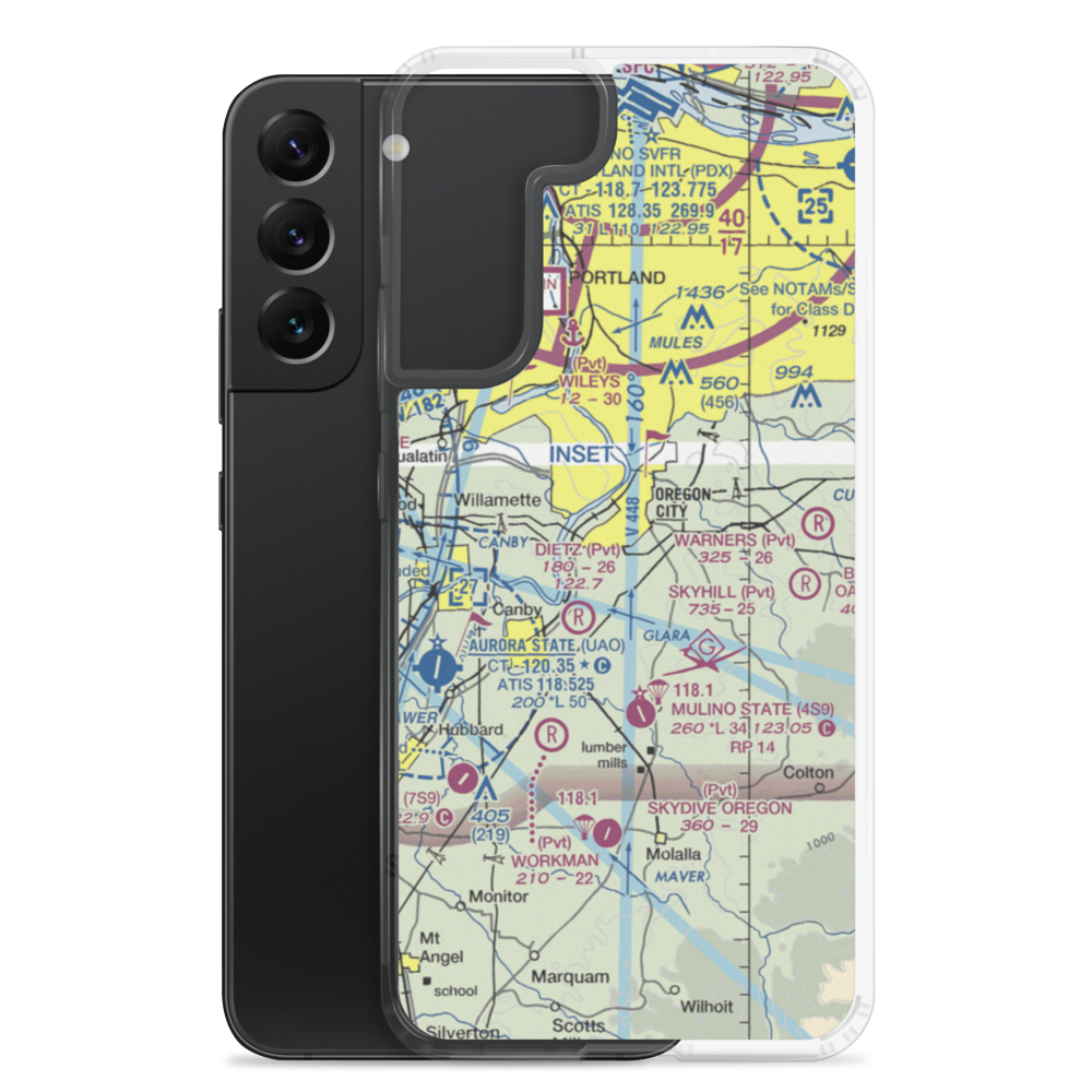 Aeroacres Airport (OG30) VFR Sectional Samsung Case Samsung Galaxy S22 Plus model shown