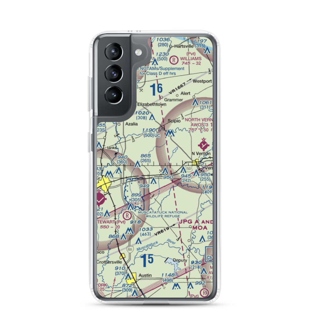 Aerobatic Practice Airport (45IN) VFR Sectional Samsung Case Samsung Galaxy S21 model shown