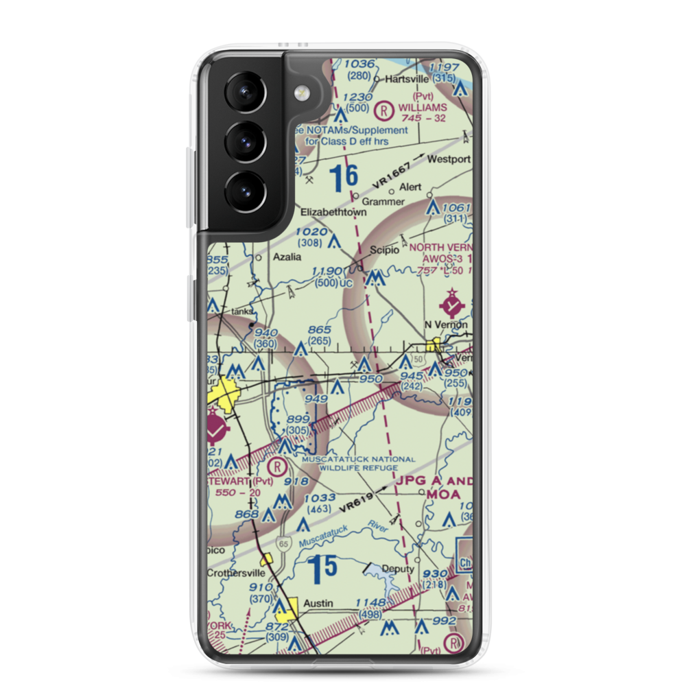 Aerobatic Practice Airport (45IN) VFR Sectional Samsung Case Samsung Galaxy S21 Plus model shown