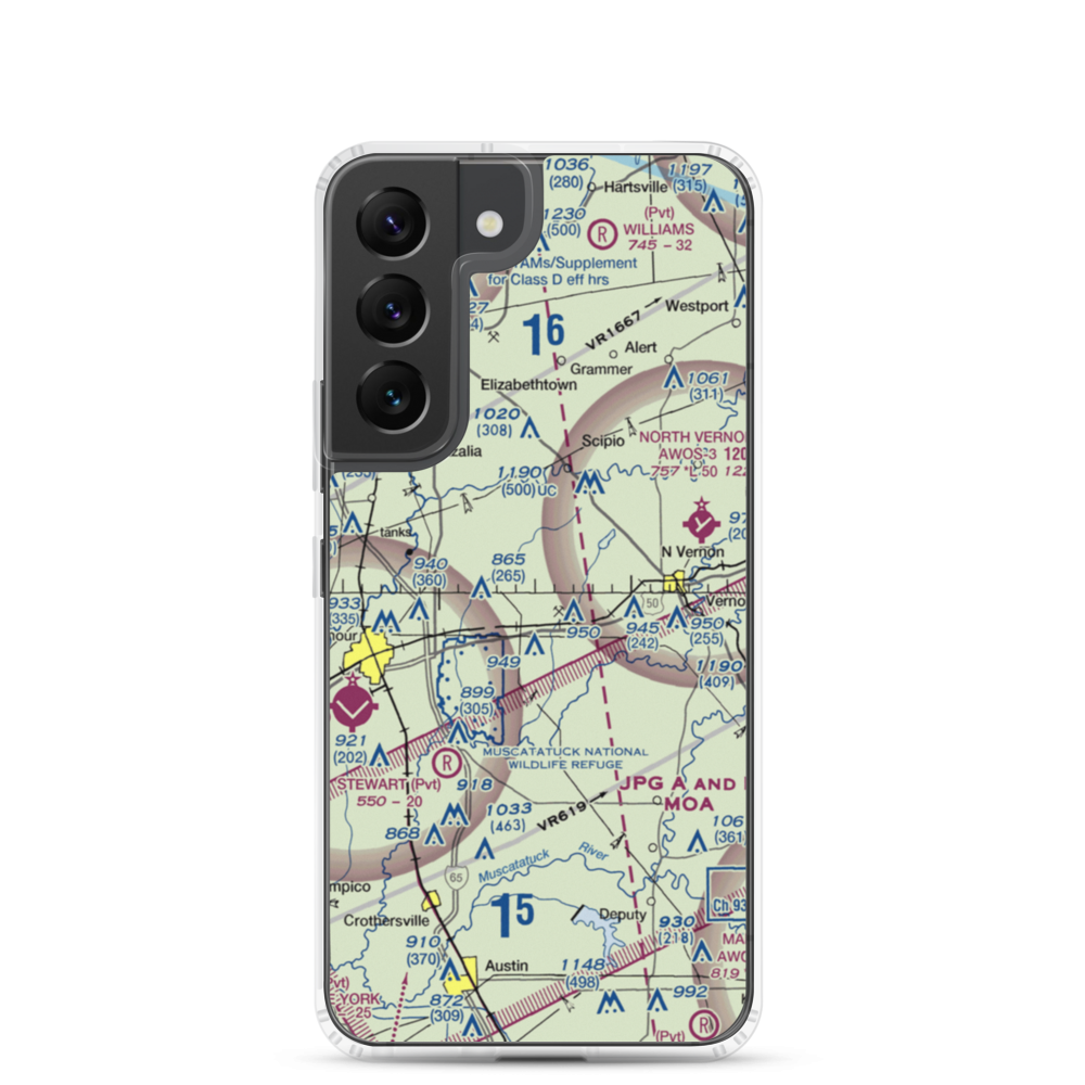Aerobatic Practice Airport (45IN) VFR Sectional Samsung Case Samsung Galaxy S22 model shown
