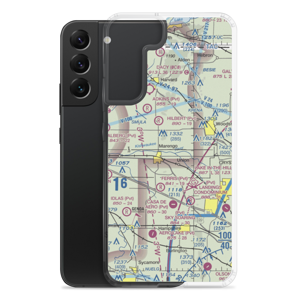 Aerogrange Airport (66IL) VFR Sectional Samsung Case Samsung Galaxy S22 Plus model shown