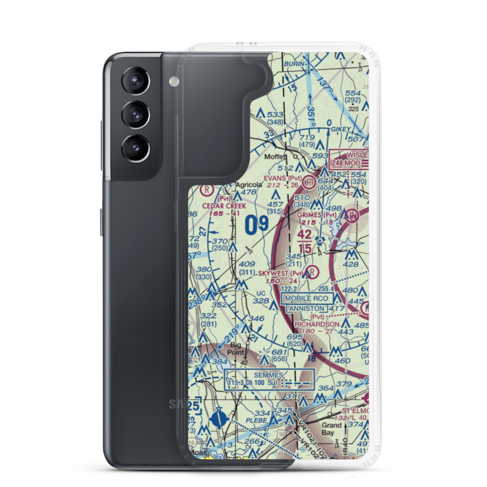 Aerohead Airport (MS27) VFR Sectional Samsung Case Samsung Galaxy S21 model shown
