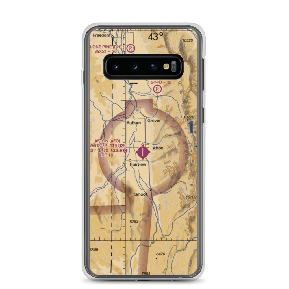 Afton Municipal Airport (AFO) VFR Sectional Samsung Case Samsung Galaxy S10 model shown