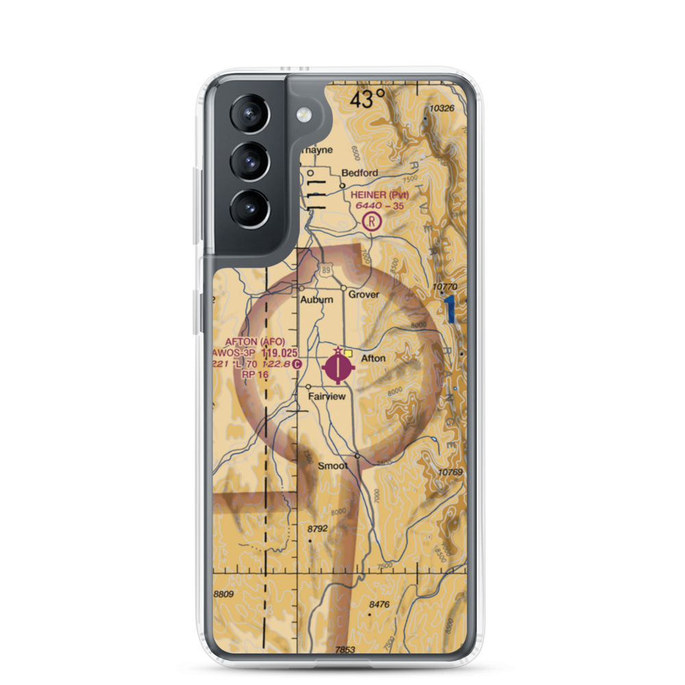 Afton Municipal Airport (AFO) VFR Sectional Samsung Case Samsung Galaxy S21 model shown
