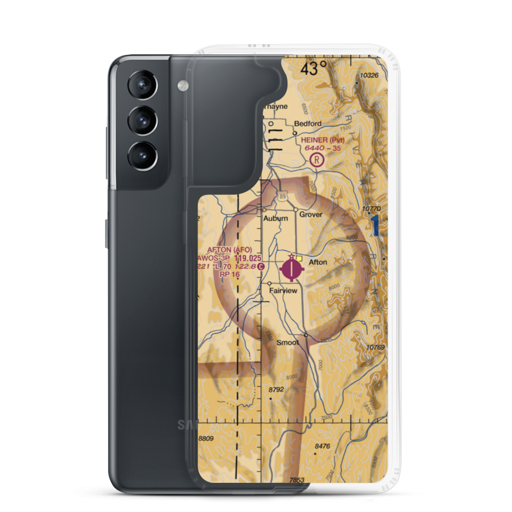 Afton Municipal Airport (AFO) VFR Sectional Samsung Case Samsung Galaxy S21 model shown