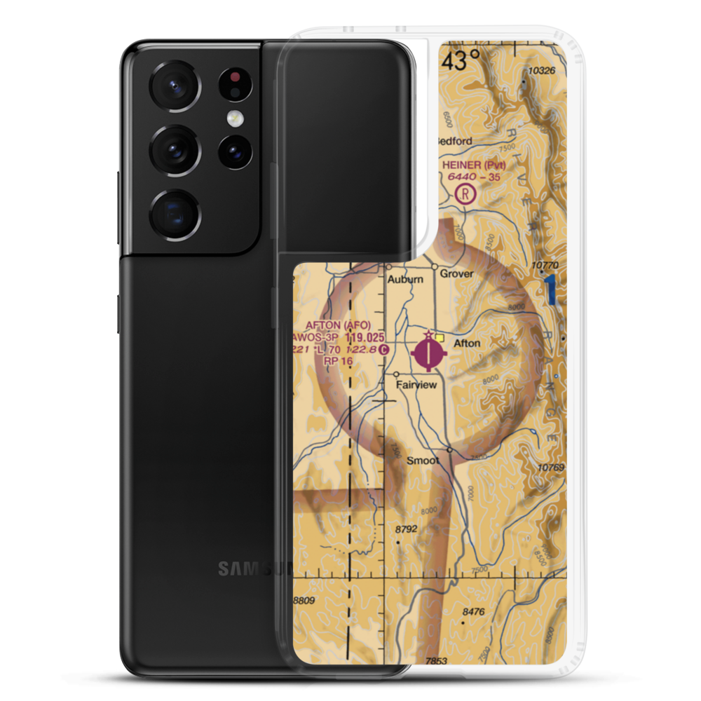 Afton Municipal Airport (AFO) VFR Sectional Samsung Case Samsung Galaxy S21 Ultra model shown