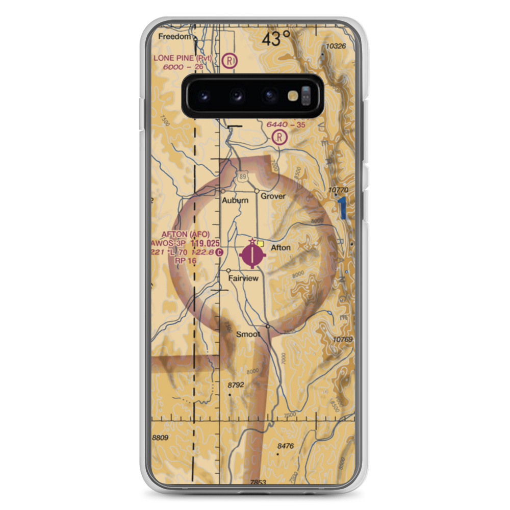 Afton Municipal Airport (AFO) VFR Sectional Samsung Case Samsung Galaxy S10+ model shown