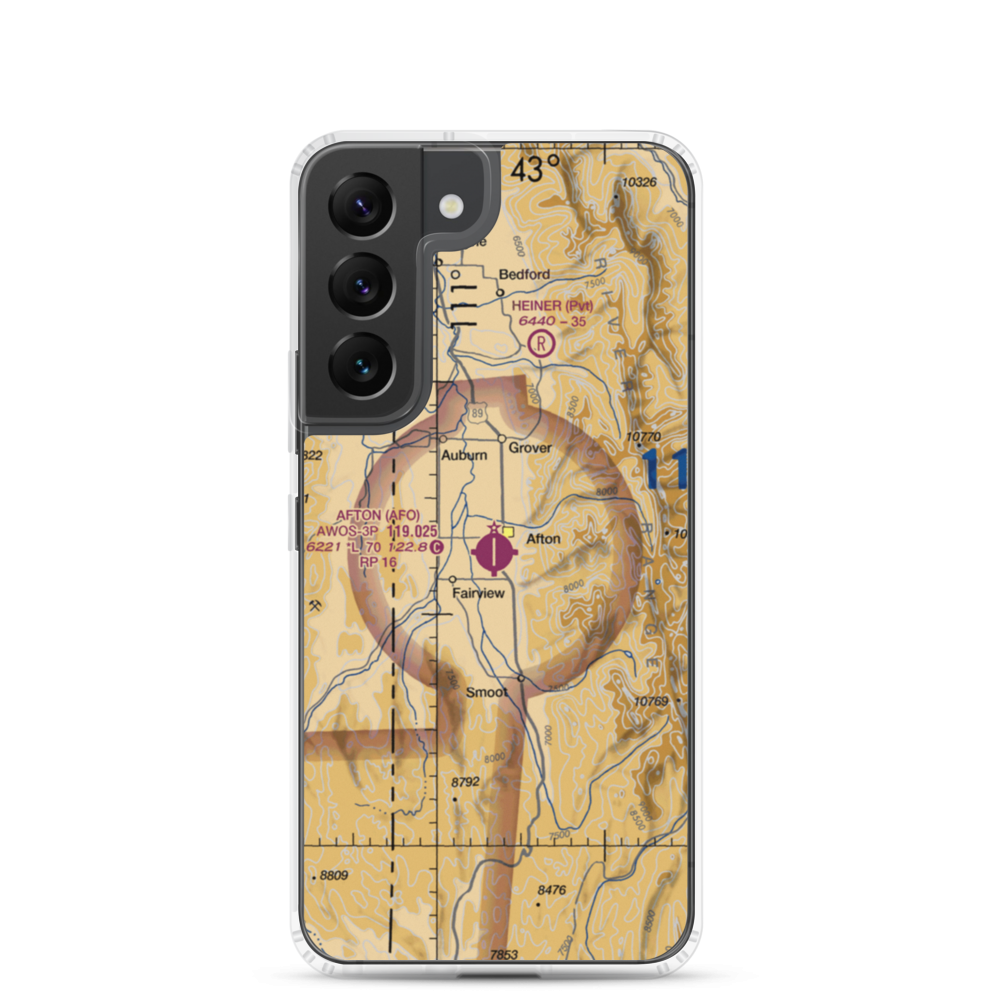 Afton Municipal Airport (AFO) VFR Sectional Samsung Case Samsung Galaxy S22 model shown