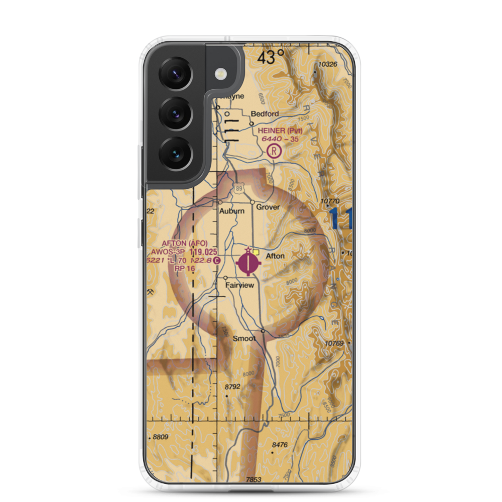 Afton Municipal Airport (AFO) VFR Sectional Samsung Case Samsung Galaxy S22 Plus model shown